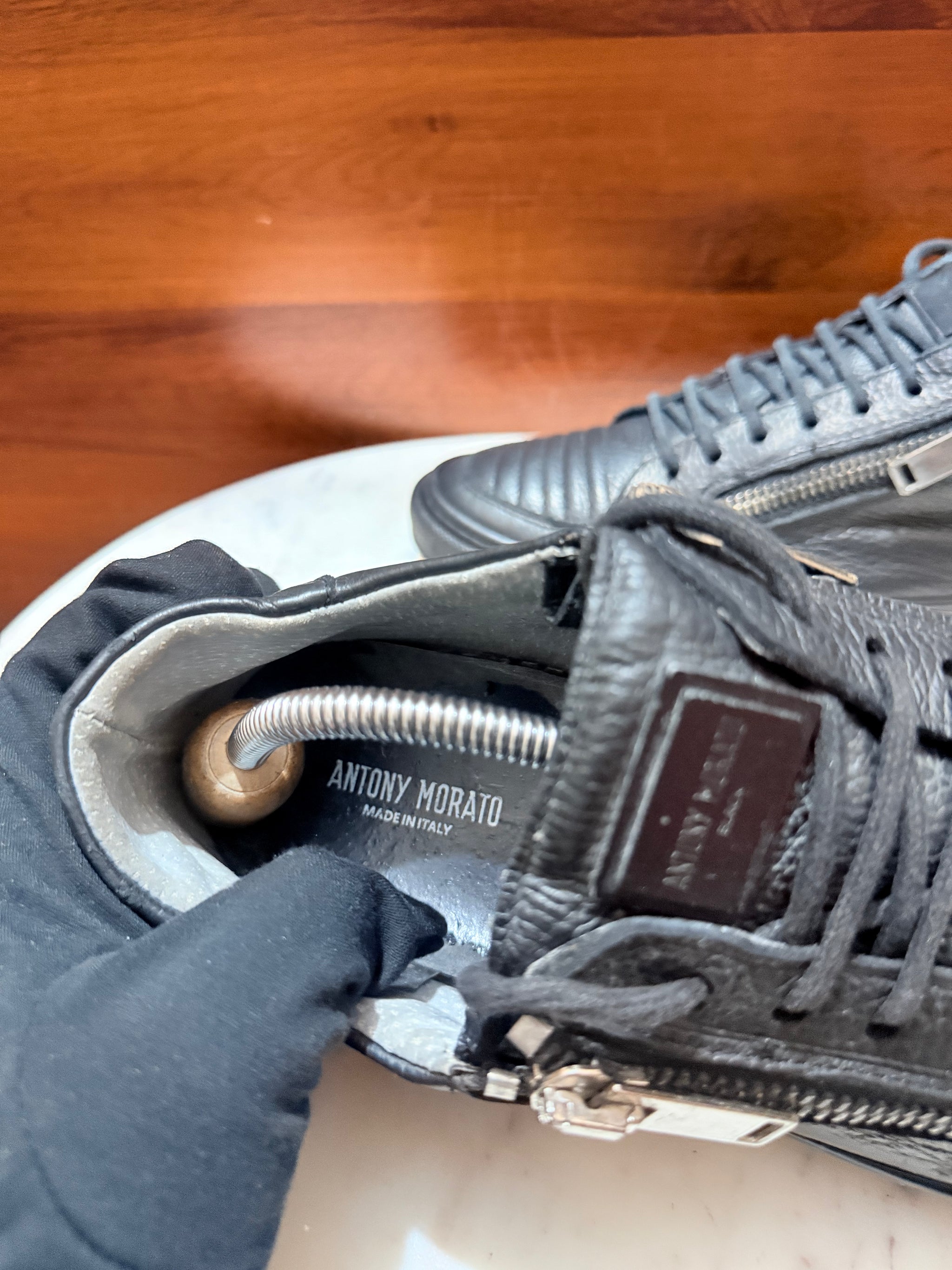 Antony Morato Side-Zip Leather Sneakers
