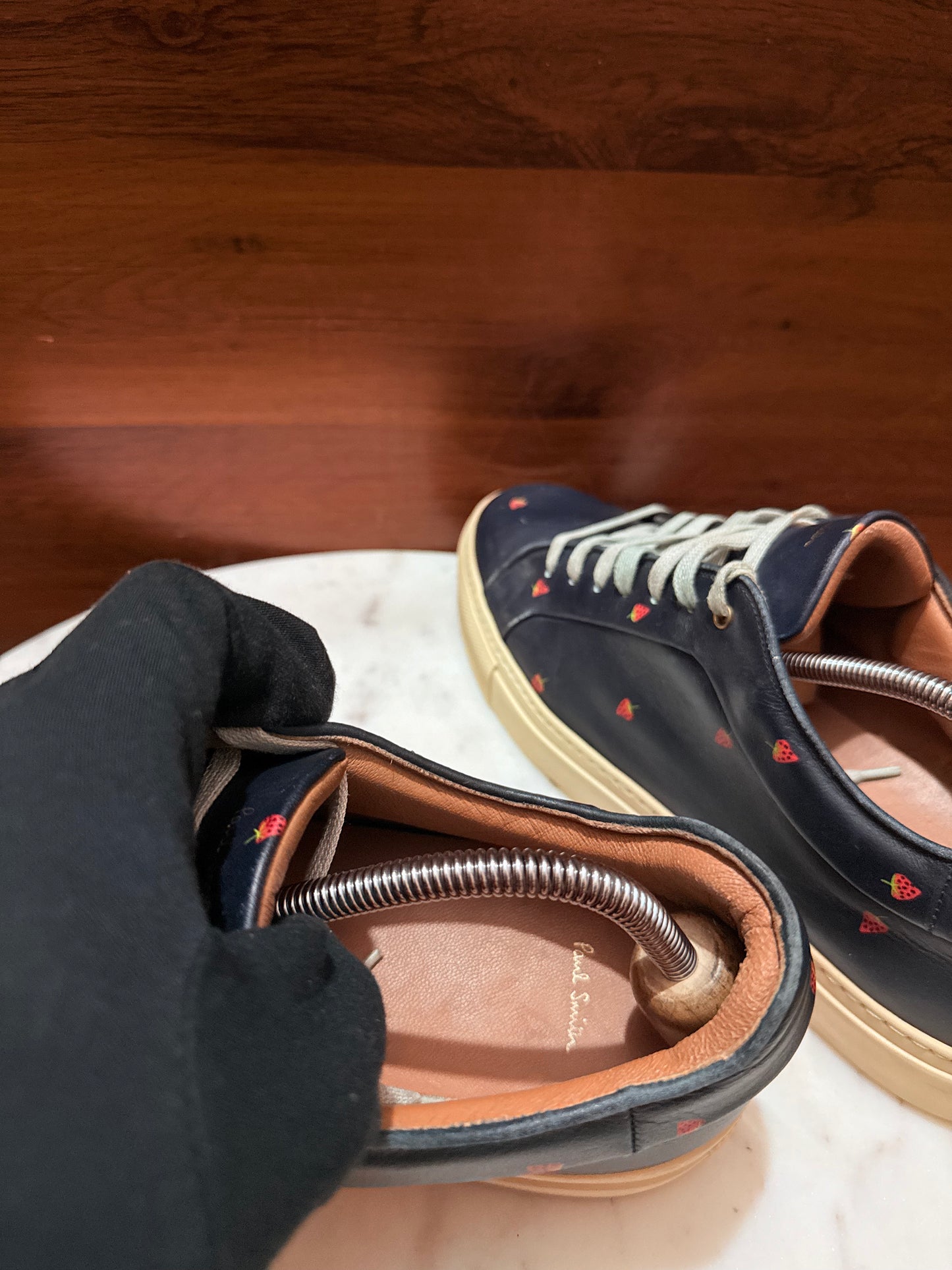 Paul Smith Basso Strawberry Print Leather Sneakers