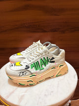 Dolce & Gabbana Super King Graffiti Leather Sneakers