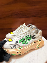 Dolce & Gabbana Super King Graffiti Leather Sneakers