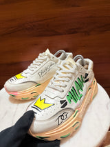 Dolce & Gabbana Super King Graffiti Leather Sneakers
