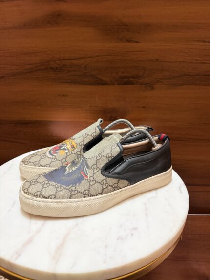 Gucci – GG Supreme Animalier Slip-On Sneakers