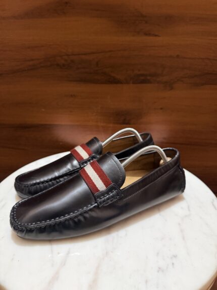 Bally – Smooth Leather Webbing Stripe Driving Loafers