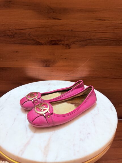Michael Kors – Fulton Saffiano Leather Logo Medallion Ballet Flats