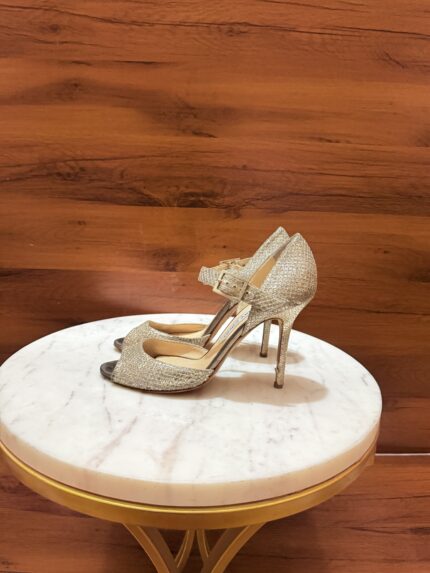 Jimmy Choo – Lance Coated Glitter D'Orsay Ankle Strap Pumps