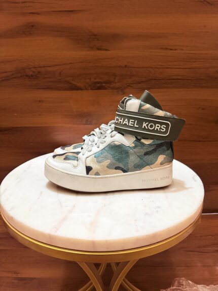 Michael Kors – Irving Camouflage Leather High-Top Platform Sneakers