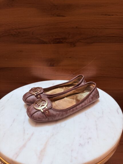 Michael Kors – Fulton Monogram Coated Canvas Logo Medallion Ballet Flats