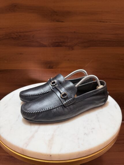Rosso Brunello – Grained Leather Gunmetal Bit Driving Shoes