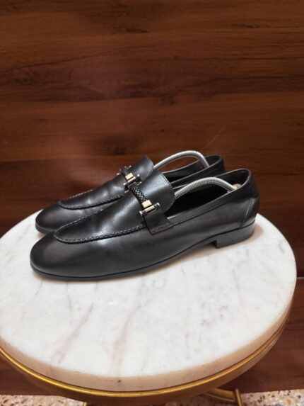 Rosso Brunello – Braided Leather Metal Bit Dress Loafers