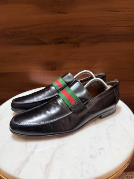 Gucci – Smooth Leather Heritage Web Ribbon Dress Loafers