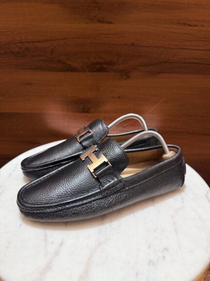 Hermes – Grained Leather H-Buckle Driving Shoes