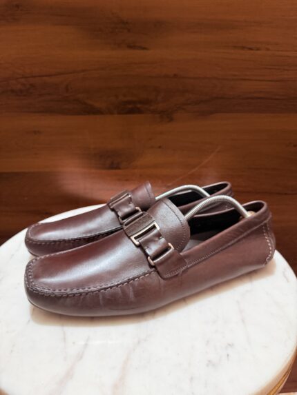Ferragamo – Smooth Leather Segmented Bar Bit Driving Shoes