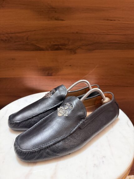 Bally – Grained Leather Crest Emblem Driving Shoes
