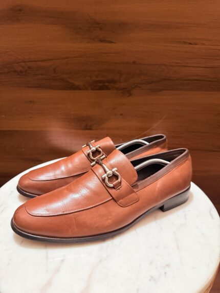 Ferragamo – Smooth Leather Gancini Bit Dress Loafers