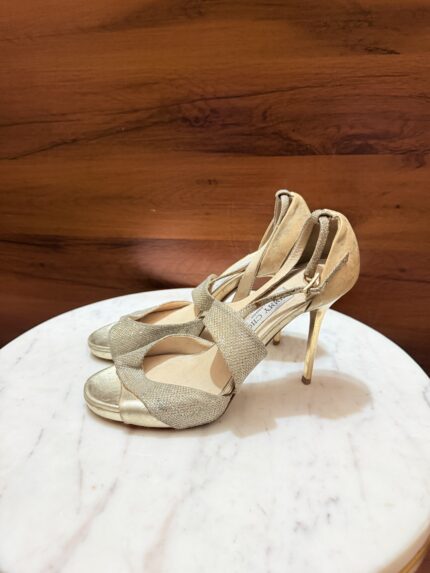Jimmy Choo – Lance Glitter Strappy Sandals