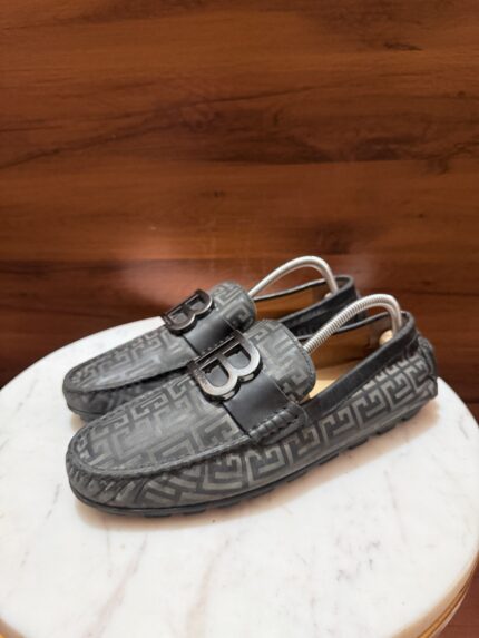 Balmain – Handcrafted Labyrinth Monogram Canvas & Leather Driver Loafers