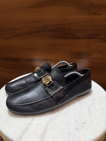 Versace – Handcrafted Medusa Biggie Leather Driver Loafers