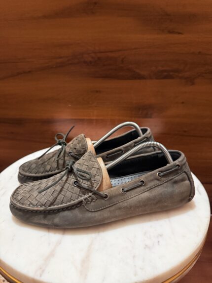 Bottega Veneta – Handcrafted Intrecciato Suede Driving Loafers